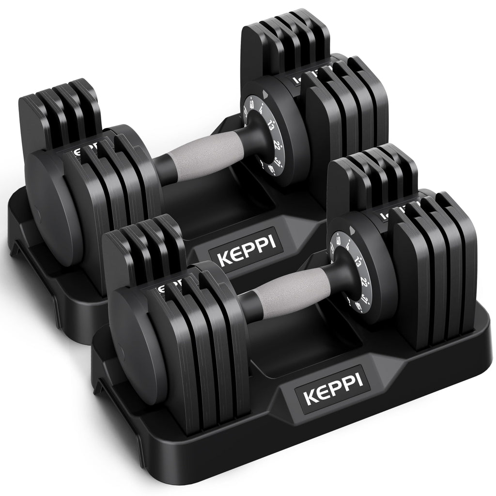 Keppi Adjustable Dumbbells Set of 2, Quick Adjust Weights for Home