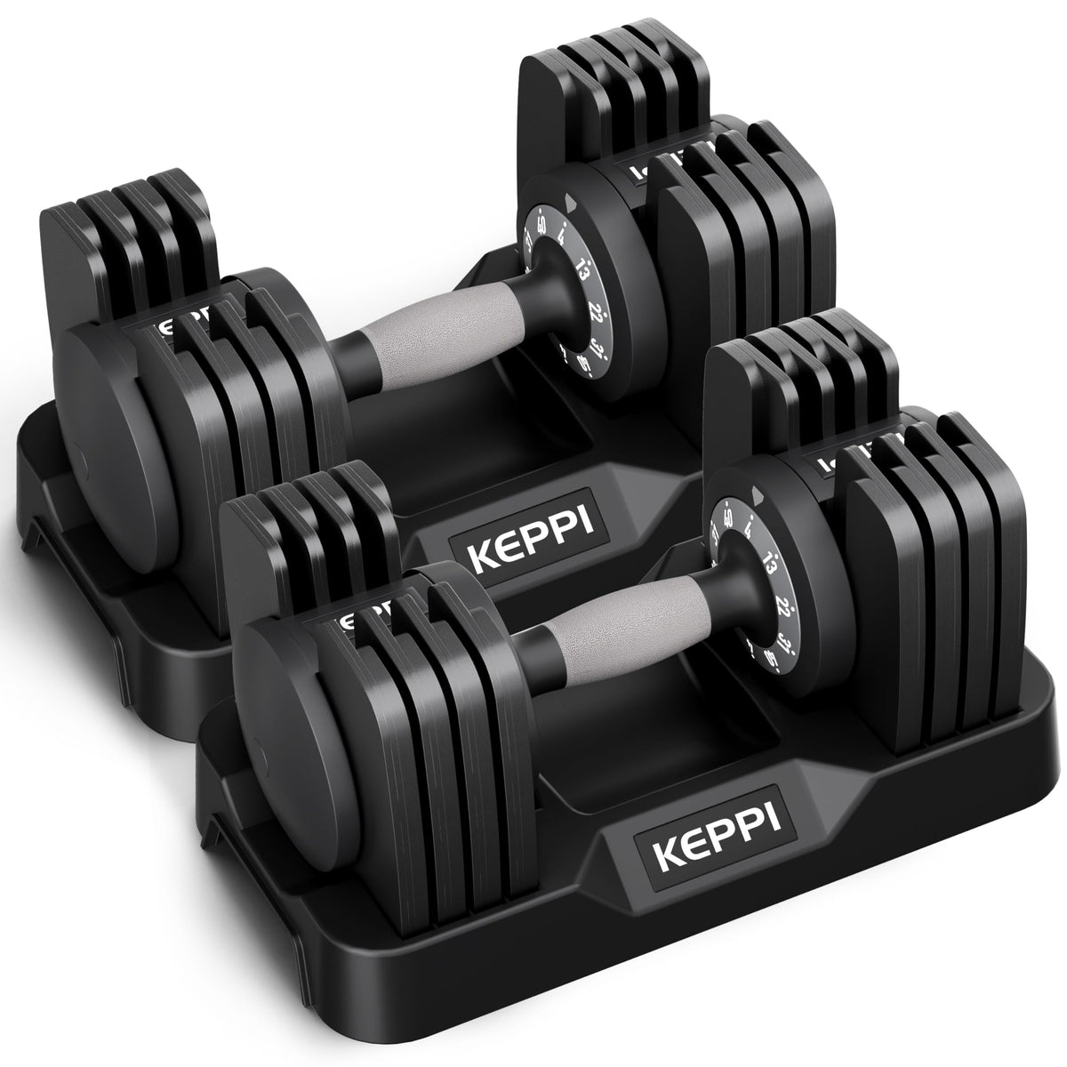 Keppi Adjustable Dumbbells Set of 2, Quick Adjust Weights for Home