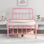 Yaheetech Queen Metal Platform Bed Frame, Victorian Headboard & Footboard
