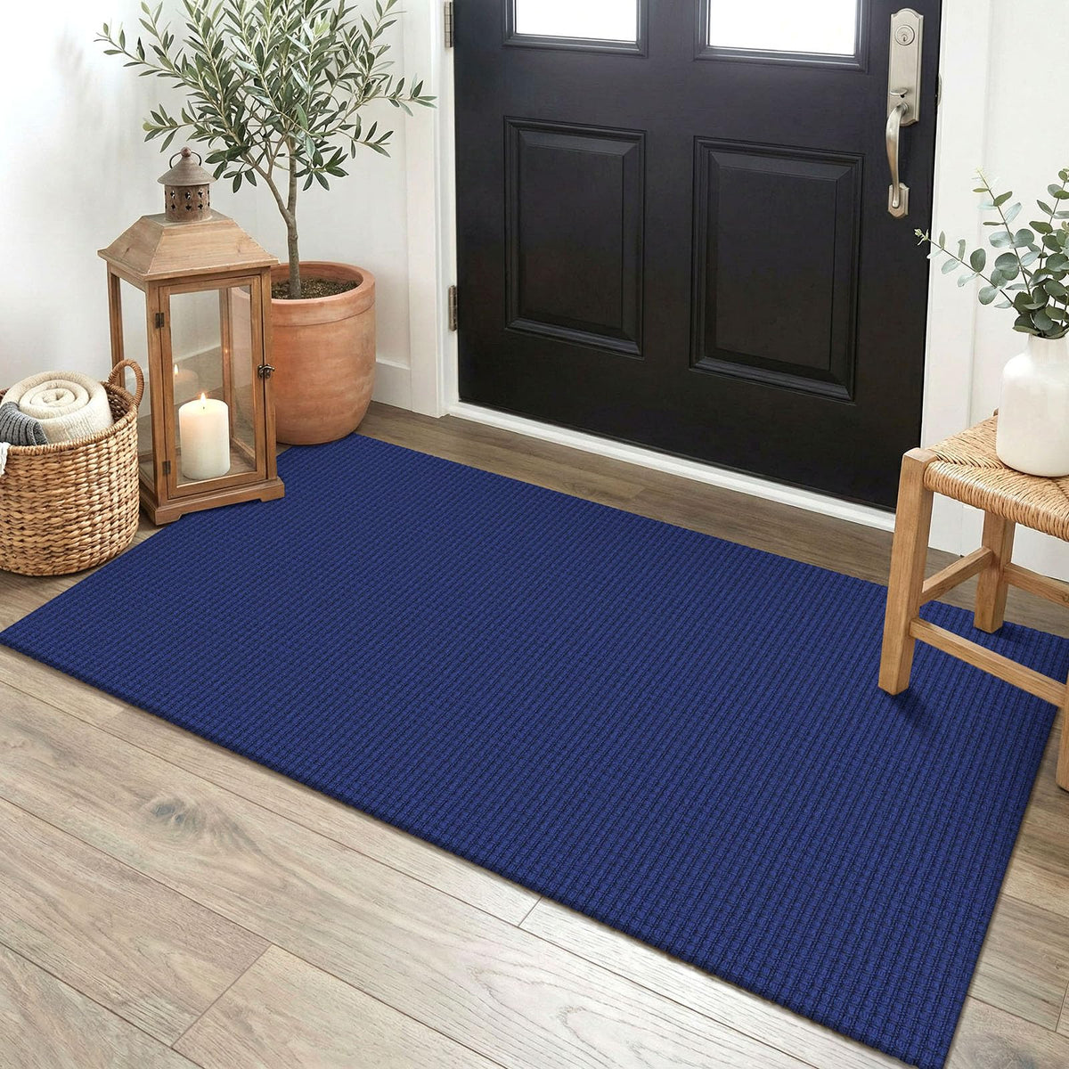 EARTHALL Woven Area Rugs 6x9 Ft Washable Living Room Rugs Non Slip Rubber Backed Dining Room Rug Braided Bedroom Rugs Indoor Floor Carpet for Living Room, Bedroom, Dining Room, Beige/Ivory