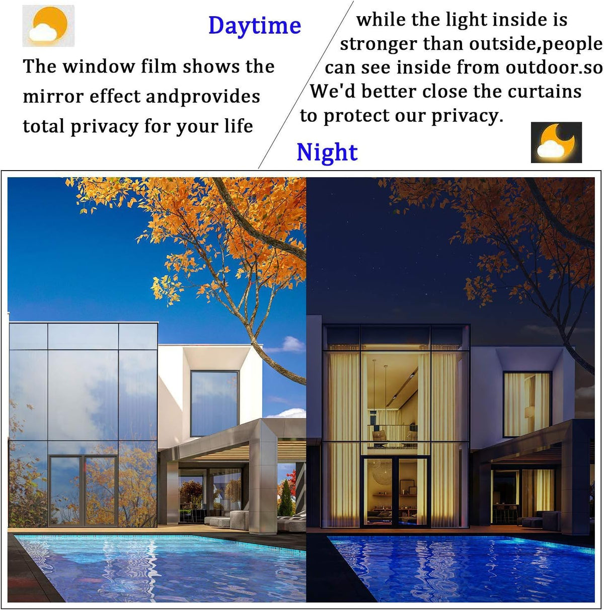 One Way Privacy Window Film Mirror Effect Adhesive Sun Blocking Reflective Window Tint for Glass See Out not in, 60Inch x 33Feet, Green Silver