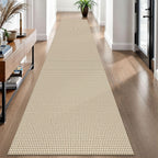 EARTHALL Woven Area Rugs 6x9 Ft Washable Living Room Rugs Non Slip Rubber Backed Dining Room Rug Braided Bedroom Rugs Indoor Floor Carpet for Living Room, Bedroom, Dining Room, Beige/Ivory