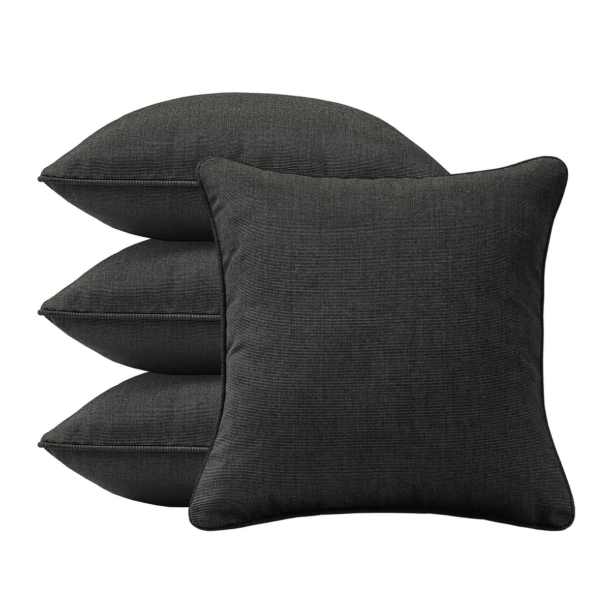 4 Pack Sunbrella Outdoor Water Repellent Throw Pillows 18x18 Inch with Insert, Decorative Square Patio Pillows for Home Garden Couch Balcony, Canvas Camel