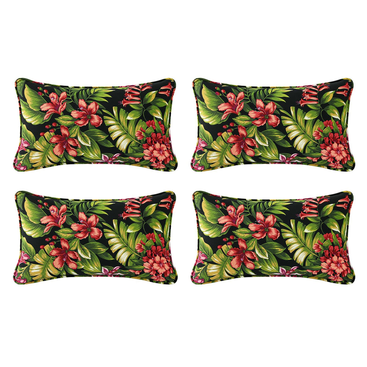 Outdoor Sunbrella Decorative Pillows Pack of 4, 20" x 12" Outdoor Pillow Set for Couch Bed Throw Patio Sofa, Airies Marble