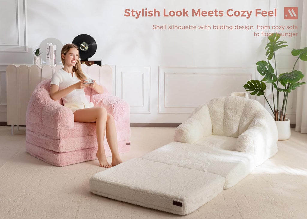 MAXYOYO Folding Sofa Bed, 2 in 1 Convertible Sofa to Lounger