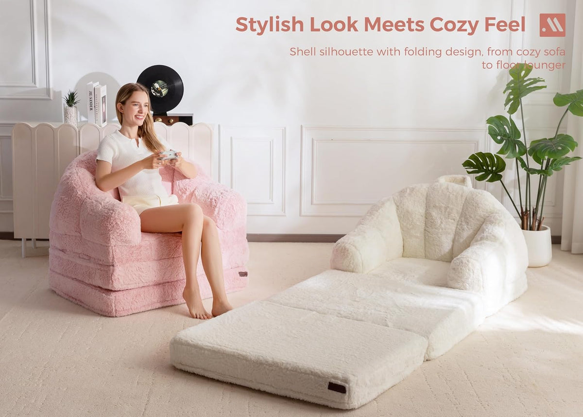 MAXYOYO Folding Sofa Bed, 2 in 1 Convertible Sofa to Lounger