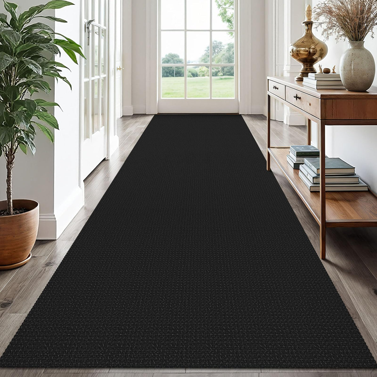 EARTHALL Woven Area Rugs 6x9 Ft Washable Living Room Rugs Non Slip Rubber Backed Dining Room Rug Braided Bedroom Rugs Indoor Floor Carpet for Living Room, Bedroom, Dining Room, Beige/Ivory