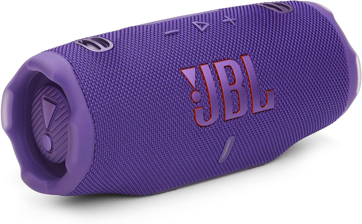 JBL Charge 6 Portable Waterproof Speaker with Powerbank and Strap - Black (Renewed)