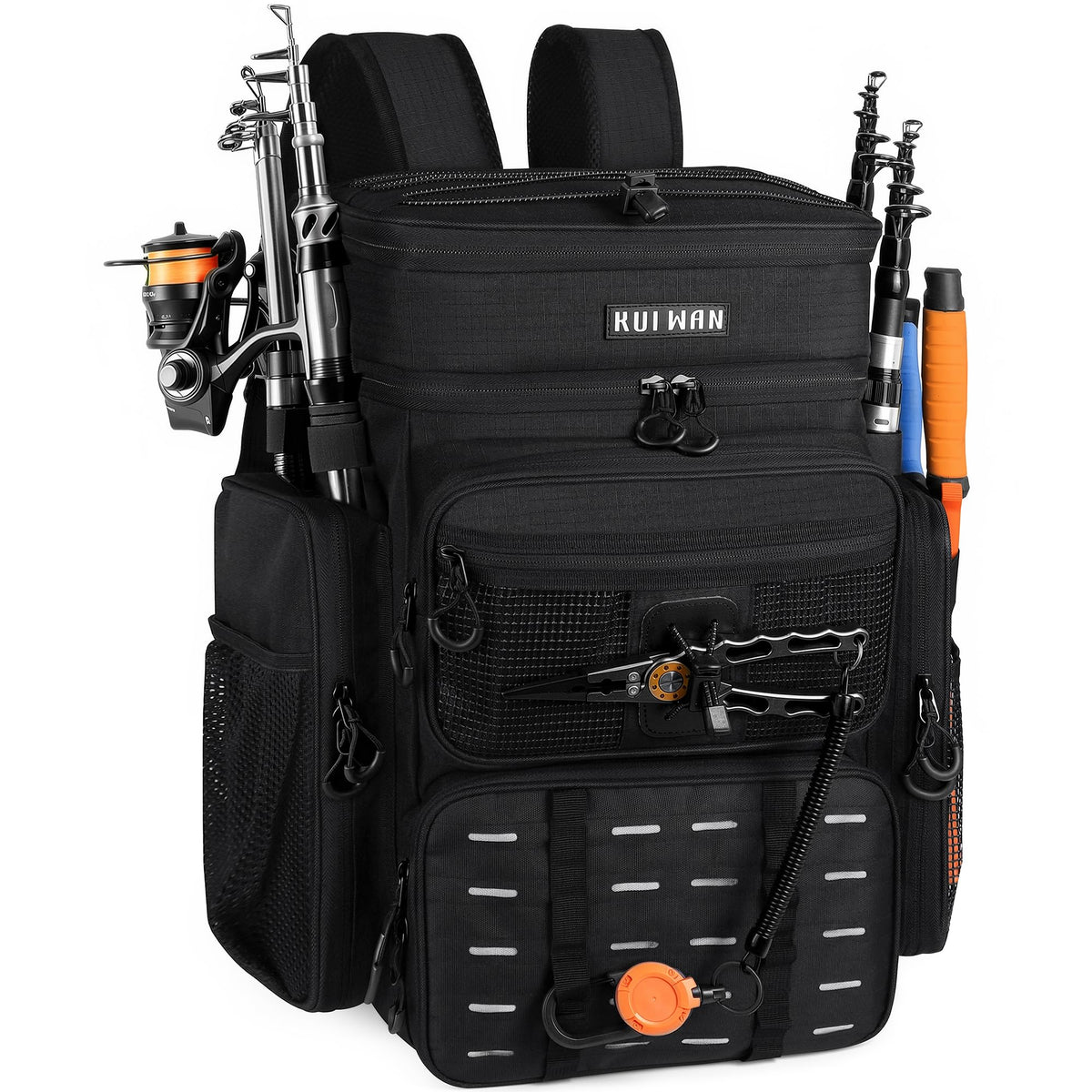 Fishing Backpack with Cooler & 4 Rod Holder, Large 45L Tackle Bag Store Fishing Gear Boxes Gifts for Men Woman-Camo Back Pack