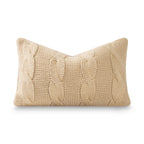 Hofdeco Premium Merino Wool Cable Knit Throw Pillow Cover, 22x22, Camel