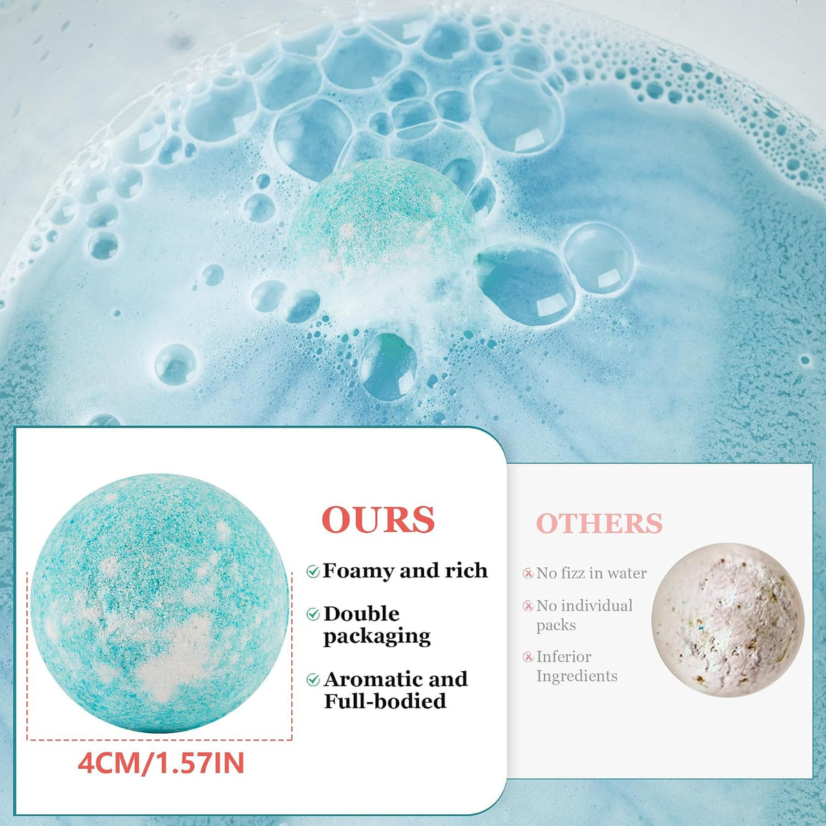 Bath Bombs for Women Gift Set, 50 Pcs Natural Organic Bubble Bathbombs with 10 Rich Scents, Handmade Bubble Bath Fizzy, for Bubble Bath Spa,Her/Him,Wife,Girlfriend,Mother Present Giving