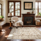 Washable Area Rugs for Living Room: 9x12 Bedroom Rug Boho Vintage Area Rug Stain Resistant Non Slip Low Pile Lightweight Soft Carpets for Dining Room Kitchen Nursery Kids Room Playroom Home Office