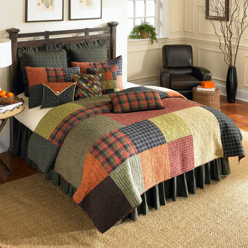 Donna Sharp Cotton Twin Quilt, Woodland Square, 69" x 90"