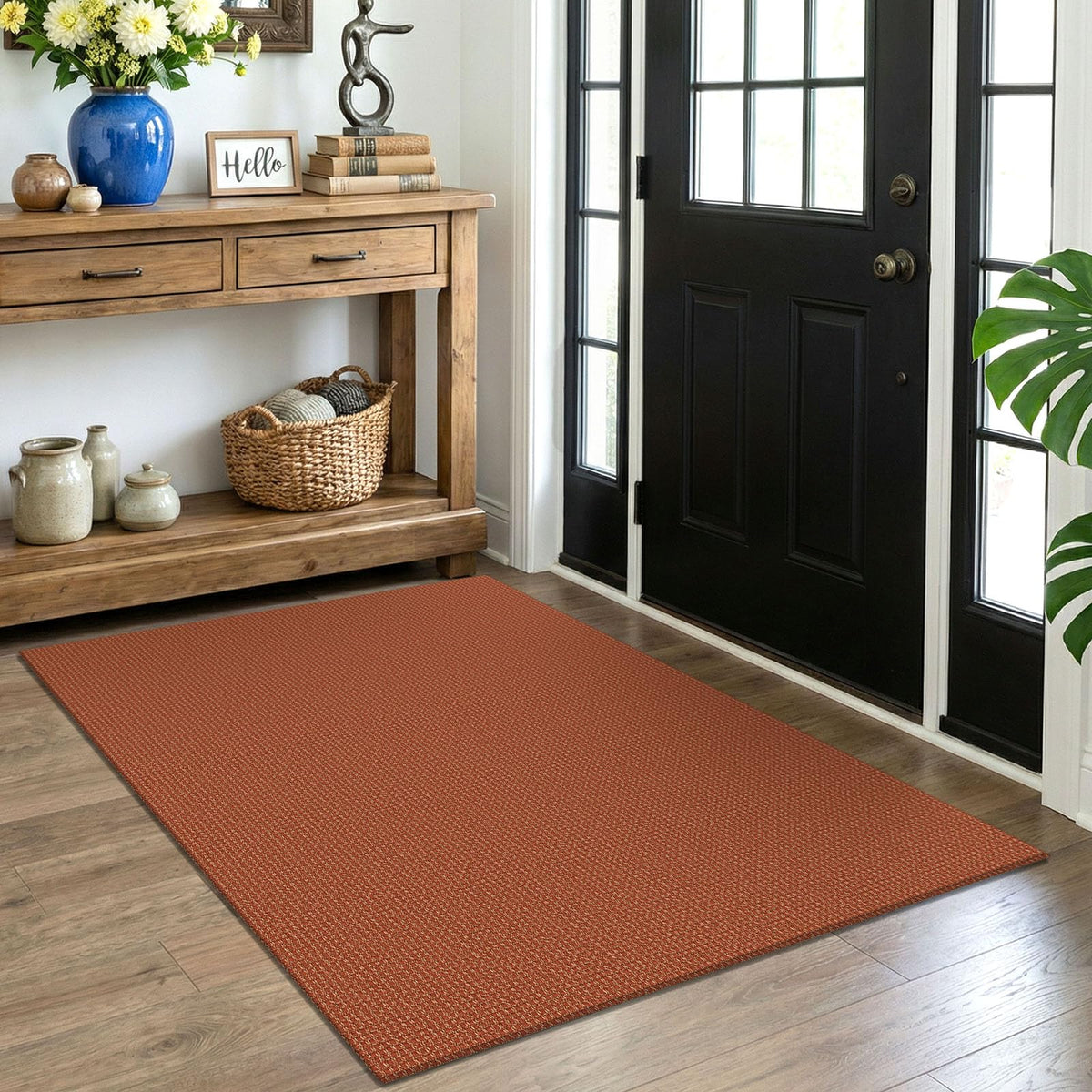 EARTHALL Woven Area Rugs 6x9 Ft Washable Living Room Rugs Non Slip Rubber Backed Dining Room Rug Braided Bedroom Rugs Indoor Floor Carpet for Living Room, Bedroom, Dining Room, Beige/Ivory