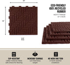Playsafer Herringbone Rubber Interlocking Tiles | 16 X 16 | Easy Install for Indoor and Outdoor Use (Red, 20 Tiles)
