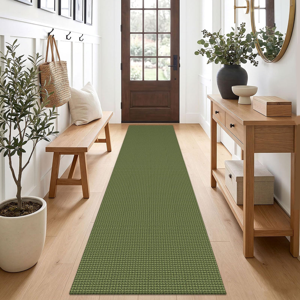 EARTHALL Woven Area Rugs 6x9 Ft Washable Living Room Rugs Non Slip Rubber Backed Dining Room Rug Braided Bedroom Rugs Indoor Floor Carpet for Living Room, Bedroom, Dining Room, Beige/Ivory