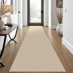 EARTHALL Woven Area Rugs 6x9 Ft Washable Living Room Rugs Non Slip Rubber Backed Dining Room Rug Braided Bedroom Rugs Indoor Floor Carpet for Living Room, Bedroom, Dining Room, Beige/Ivory