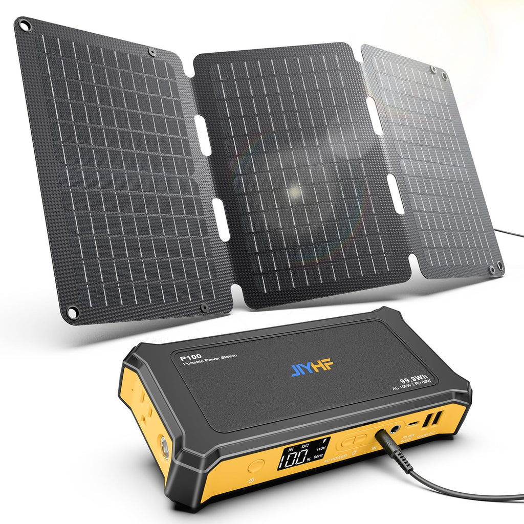 JIYHF Portable Power Bank with AC Outlet, 100W Portable Laptop Charger