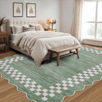 GarveeHome 5x7 Washable Area Rug Checkered Rug for Bedroom Living Room