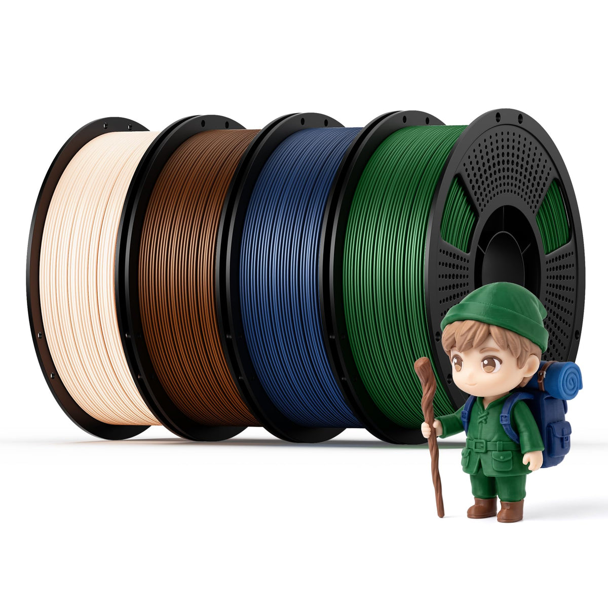 UJOY3D 10kg Elite PLA+ 3D Printer Filament Bundle, 10 Color Pack 3D Printing Filament 1.75mm, 1kg Spool 10 Pack, Black+Jade White+Cream White+Grey+Red+Cobalt Blue+Green+Orange+Yellow+Beige Skin