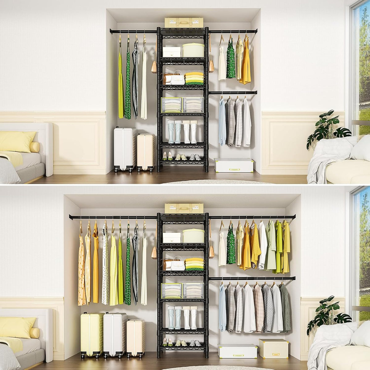 Ulif M5 Wall Mounted Clothes Garment Rack, Heavy Duty Closet Storage System