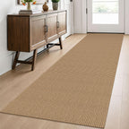 EARTHALL Woven Area Rugs 6x9 Ft Washable Living Room Rugs Non Slip Rubber Backed Dining Room Rug Braided Bedroom Rugs Indoor Floor Carpet for Living Room, Bedroom, Dining Room, Beige/Ivory