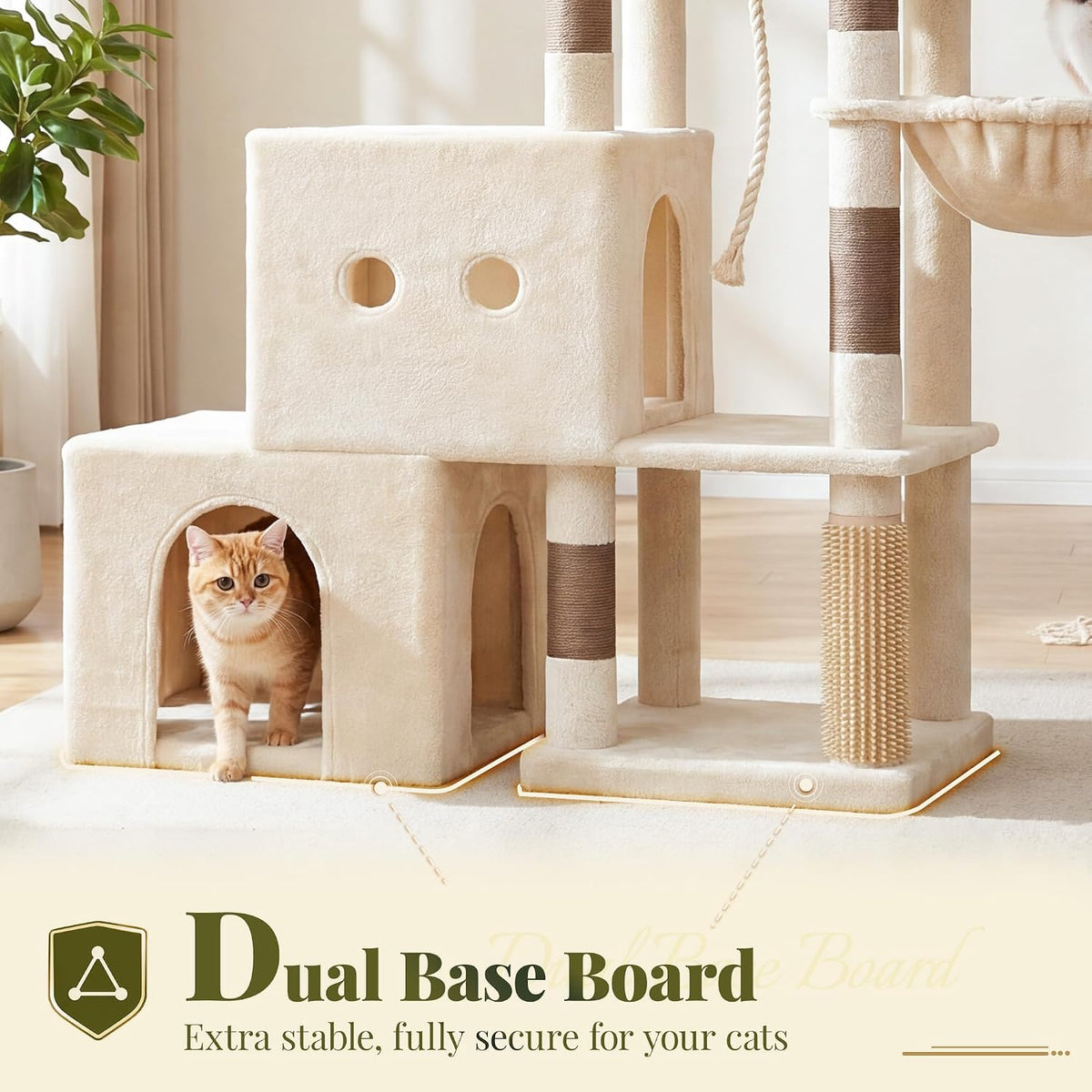 Hey-brother Cat Tree Tower with Steped Climbing Condos, Platforms, MPJ061MJ