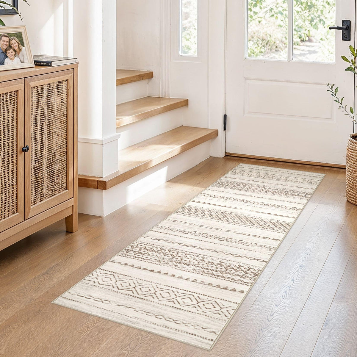 Nakagishi Boho 8x10 Area Rug Living Room Rugs Machine Washable Beige