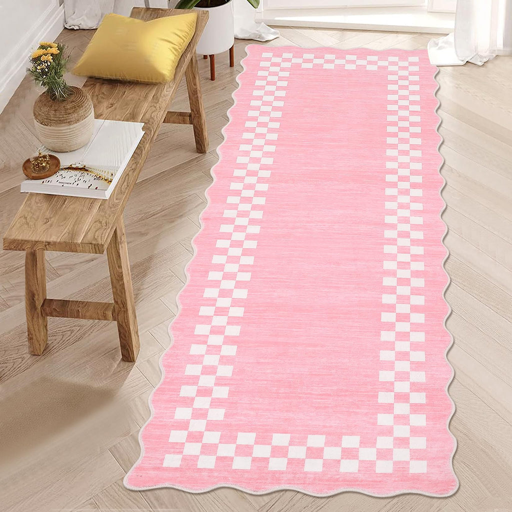 GarveeHome 5x7 Washable Area Rug Checkered Rug for Bedroom Living Room