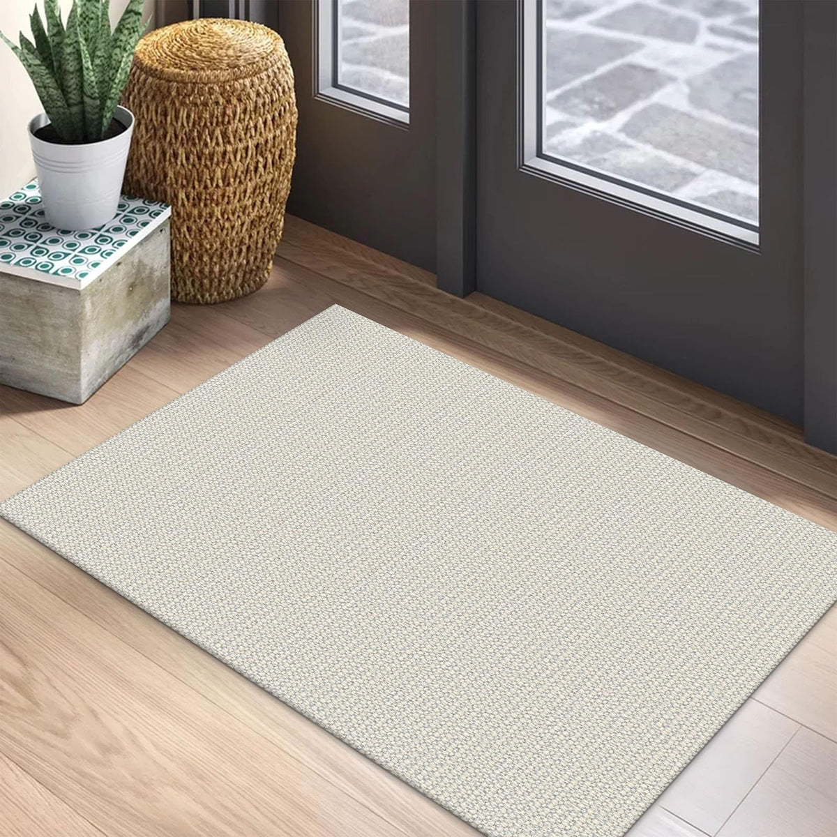 EARTHALL Washable Area Rug, Non Slip Living Room Rug, 5x7 Ft, Sand/Beige