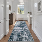 8x10 Area Rugs for Living Room Washable Bedroom Dining Room Blue Grey