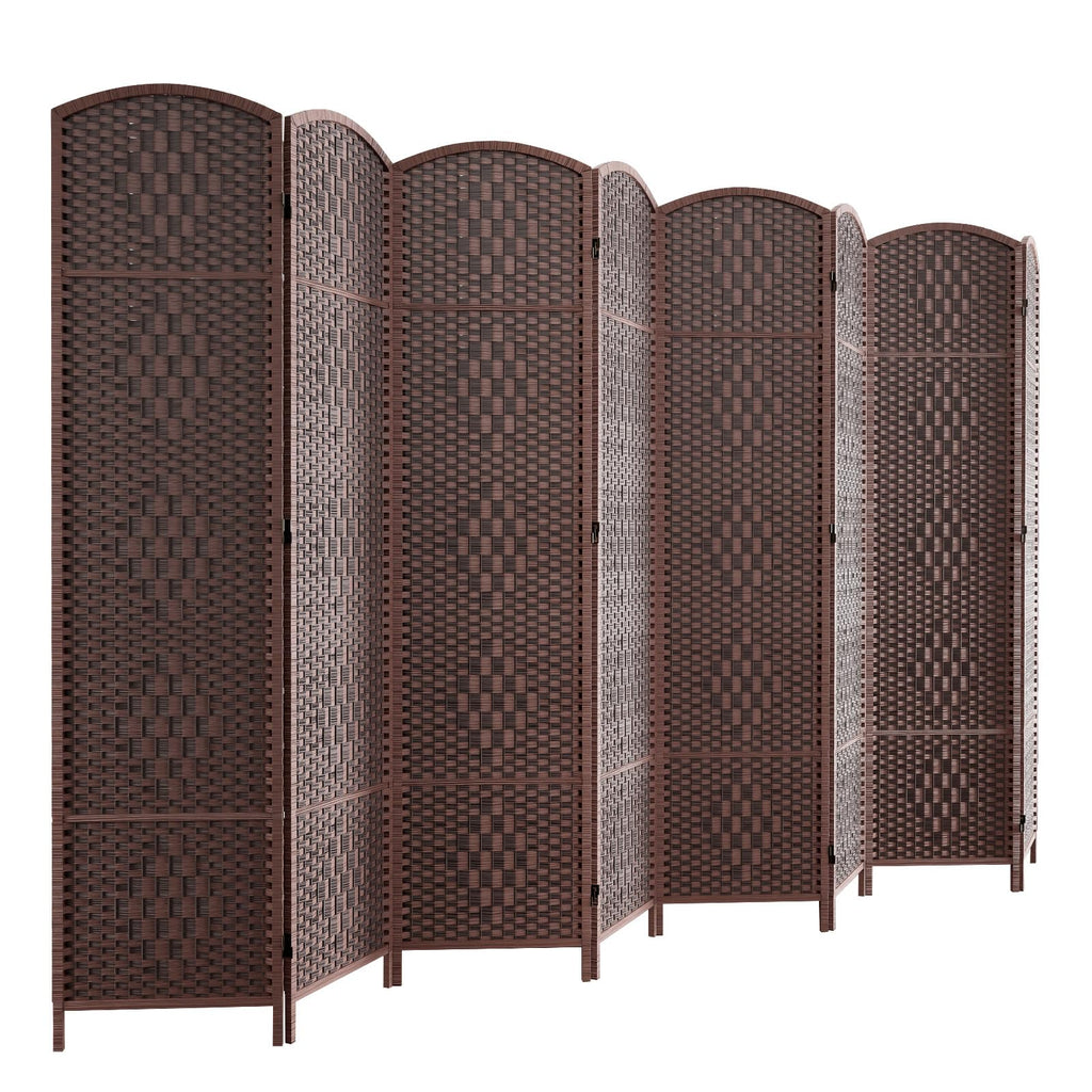 HALLYBEE Room Divider Panel,8 Panel Partition Room Dividers, Dark Mocha