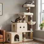 Hey-brother Cat Tree Tower with Steped Climbing Condos, Platforms, MPJ061MJ
