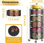 SNTD 5-Tier Fruit and Vegetable Basket Bowls for Kitchen, Rotating, Black