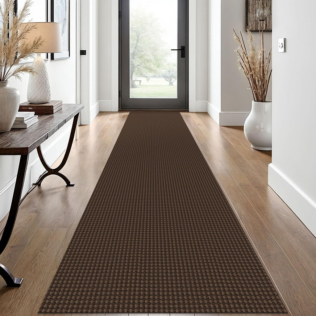 EARTHALL Woven Area Rugs 6x9 Ft Washable Living Room Rugs Non Slip Rubber Backed Dining Room Rug Braided Bedroom Rugs Indoor Floor Carpet for Living Room, Bedroom, Dining Room, Beige/Ivory
