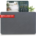 Extra Large Diatomaceous Earth Stone Bath Mat (31.5” x 19.7”) Dark Gray XL