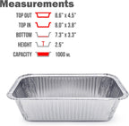 (600 Pack) Premium 2-LB Bread Loaf Baking Pans - 8.5" x 4.5" x 2.5" l Heavy Duty l Disposable Aluminum Foil Tins for Cakes Meatloaf Lasagna