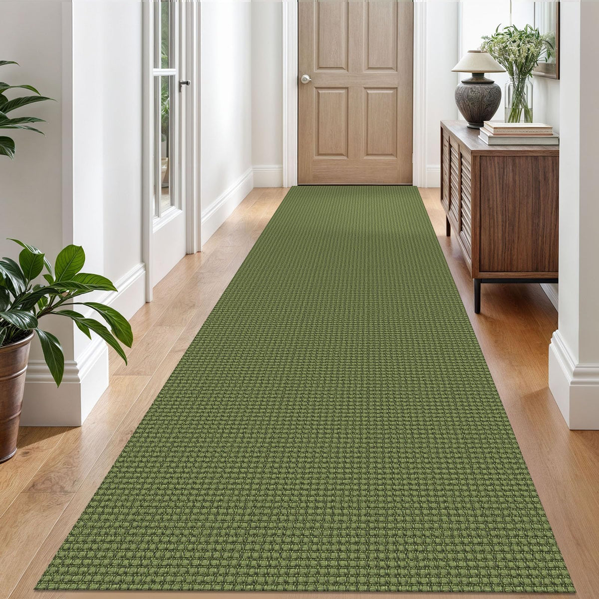 EARTHALL Woven Area Rugs 6x9 Ft Washable Living Room Rugs Non Slip Rubber Backed Dining Room Rug Braided Bedroom Rugs Indoor Floor Carpet for Living Room, Bedroom, Dining Room, Beige/Ivory