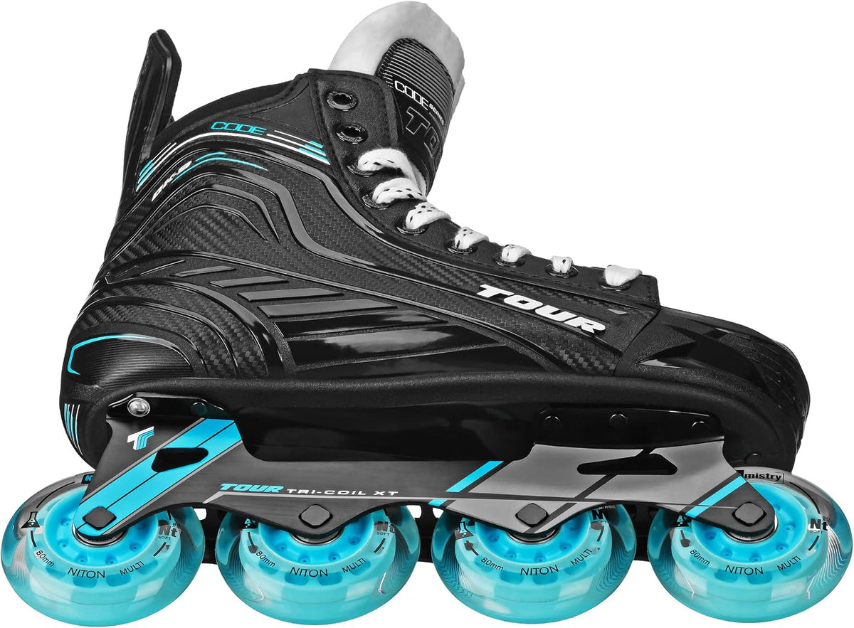 Tour Code DK9 Roller Hockey Skates, Inline Hockey Skates, Black