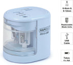 Rapesco 1447 Automatic Electric USB/Battery Pencil Sharpener, Power Blue