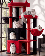 Globlazer Cat Tree Tower for Indoor Cats Large Adult, FC50, Light Grey