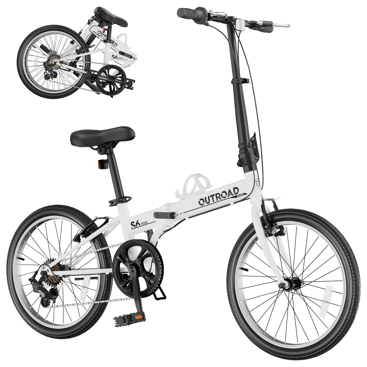 20 inch Folding Bike, Foldable Bicycle for Adults with 7 Speed Derailleur, Lightweight Collapsible Bicycle for City Commuting, Fold Up Bike Men Women Teenagers