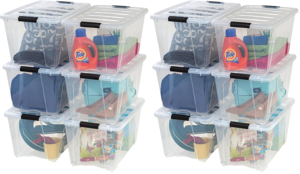 IRIS USA 6-Pack 54 Quart Storage Bins with Lids, Clear
