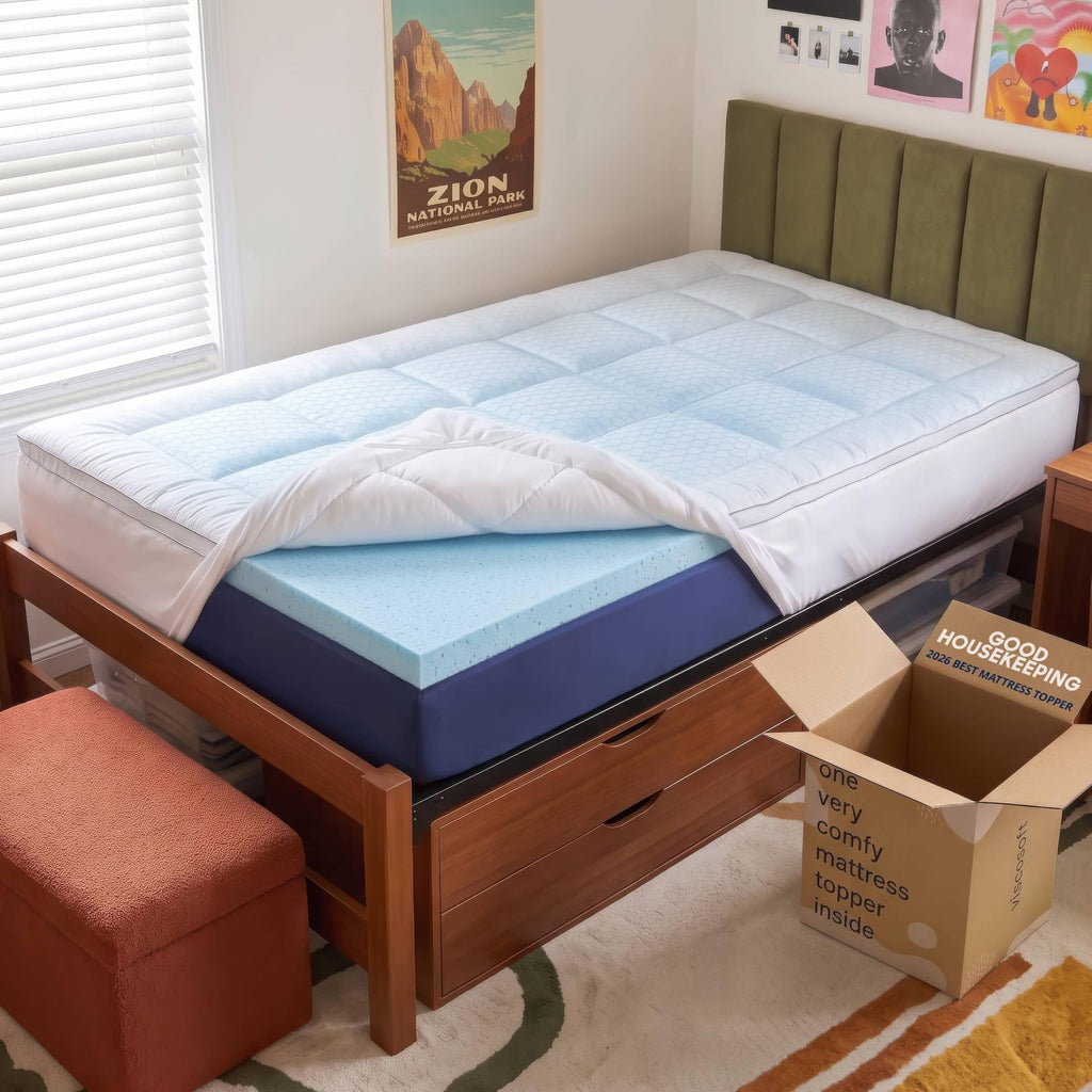 Viscosoft 4 Inch Hybrid Mattress Topper King - Memory Foam & Pillow Top