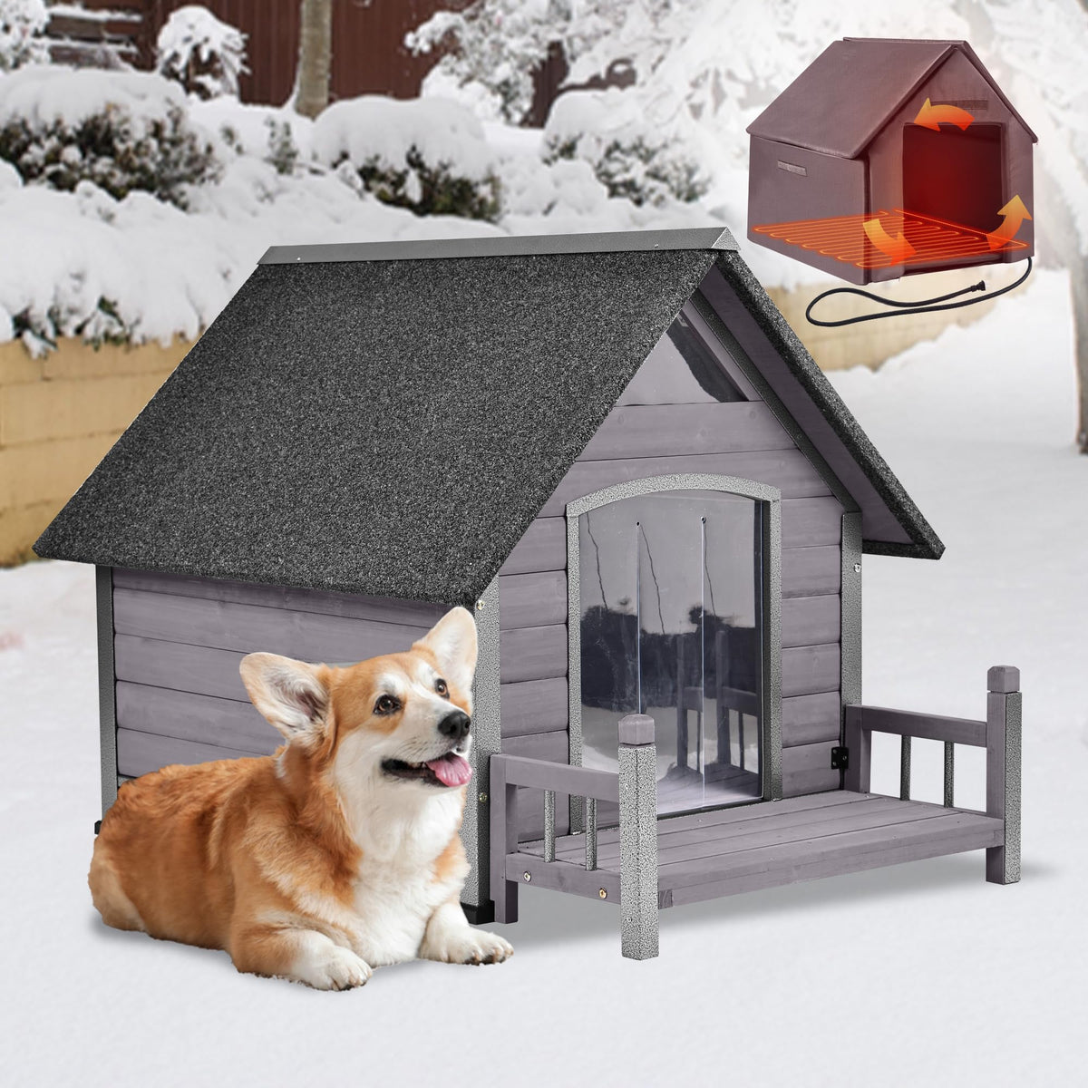 GUTINNEEN Extra Large Dog House Outdoor with Reinforced Iron Frame