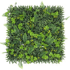 ECOOPTS 20"x20" Faux Ivy Privacy Fence Screen Artificial Boxwood Panels Topiary Hedge Plants for Indoor Outdoor Decoration, #16 Mixed Leaves, 15 Packs