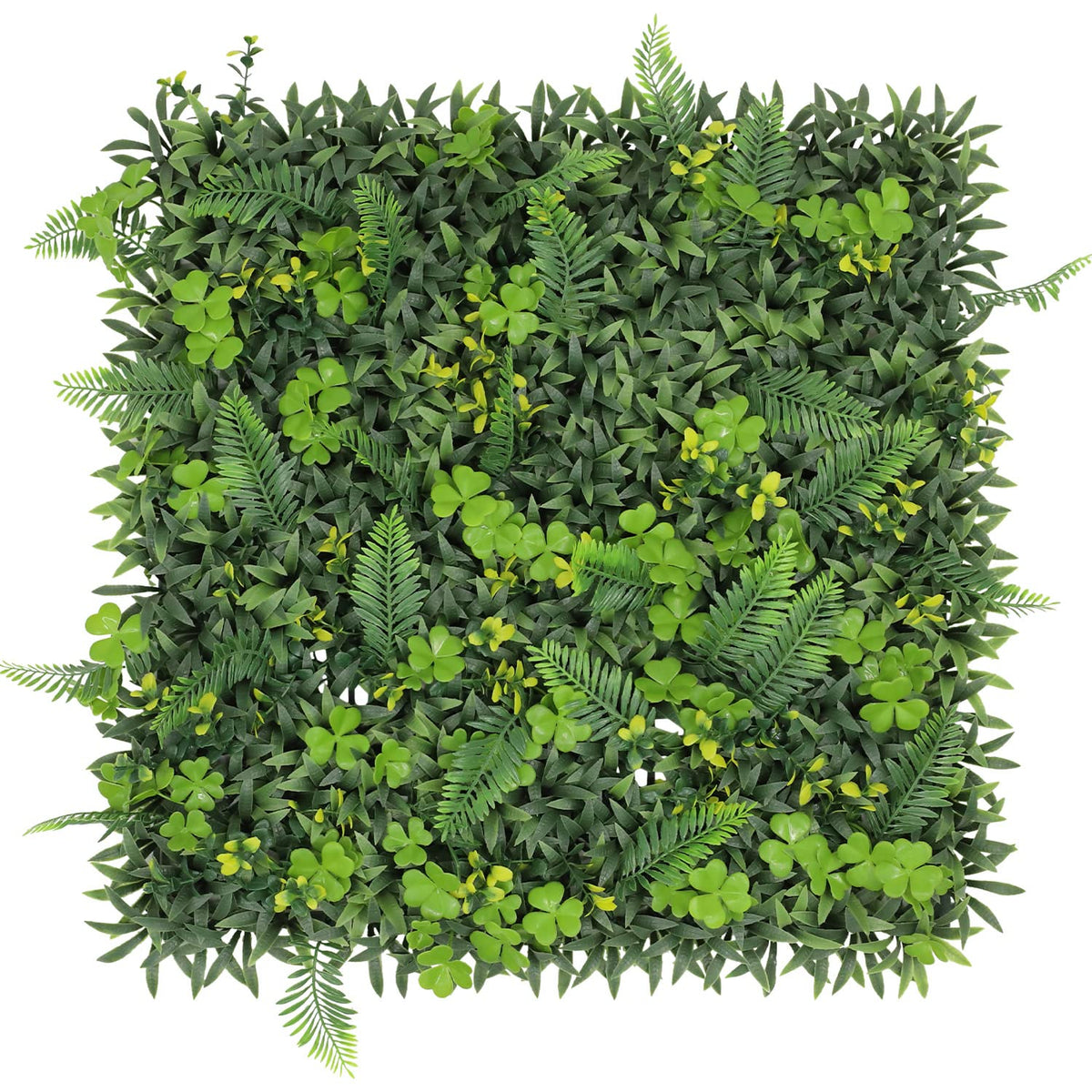 ECOOPTS 20"x20" Faux Ivy Privacy Fence Screen Artificial Boxwood Panels Topiary Hedge Plants for Indoor Outdoor Decoration, #8 Mixed Leaves, 18 Packs