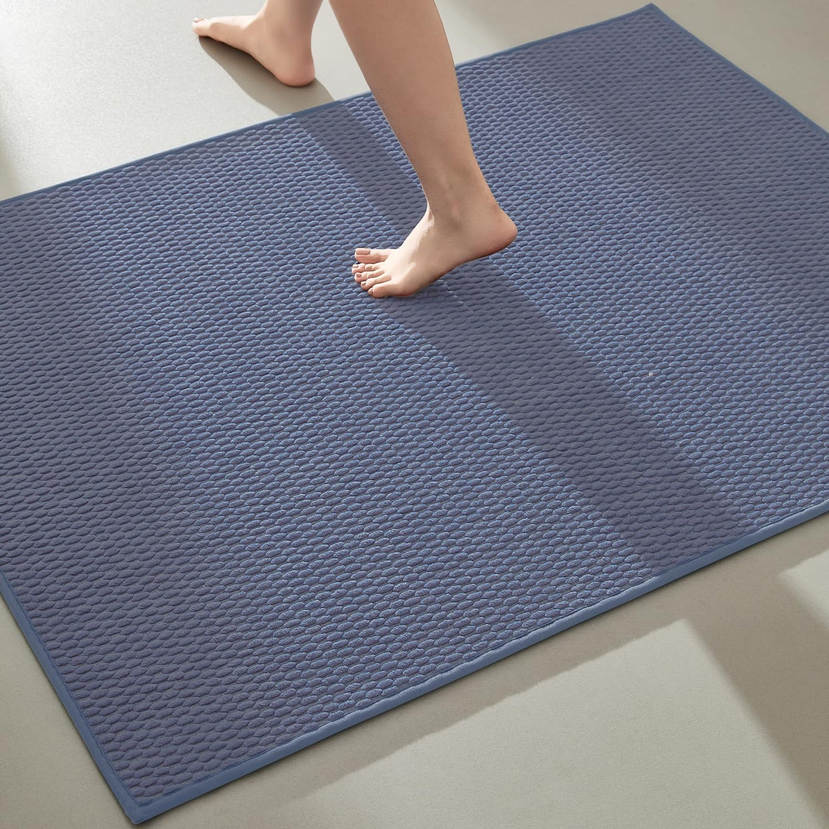 TYUU Bathroom Runner Rugs, Long Bath Mat Runner Washable Thin Quick Dry Low Pile Bathroom Runner Rugs Non Slip, Beige 24"x70"