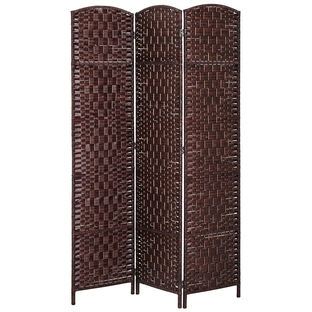 HOMCOM Room Divider 4-Panel, 6FT-Tall Folding Privacy Screen, Natural