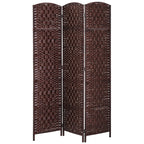 HOMCOM Room Divider 6-Panel, 6FT-Tall Folding Privacy Screen, Natural